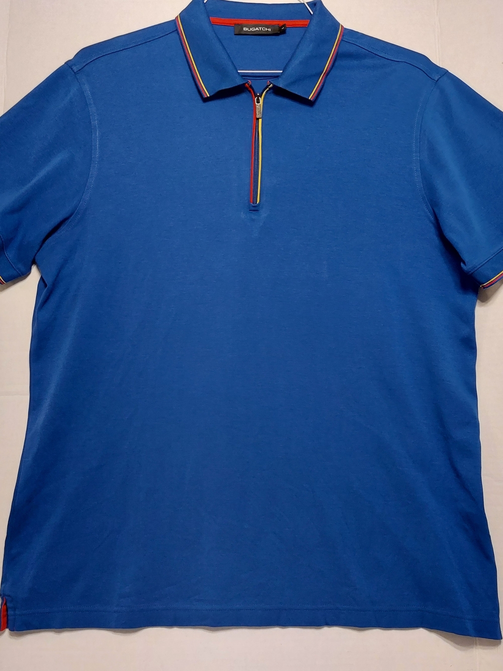Bugatchi Blue Zip Polo Shirt